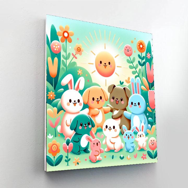 Cute Animal Adventures Painting Number Kit