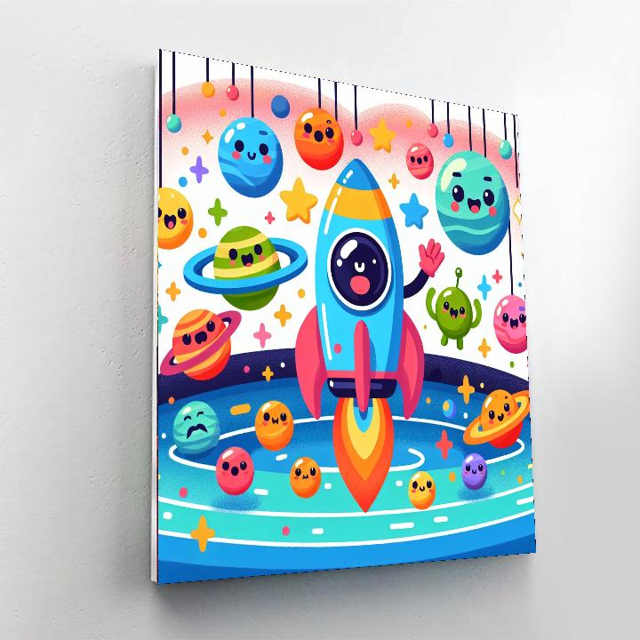 Curious Space Adventure Paint By Numbers Art