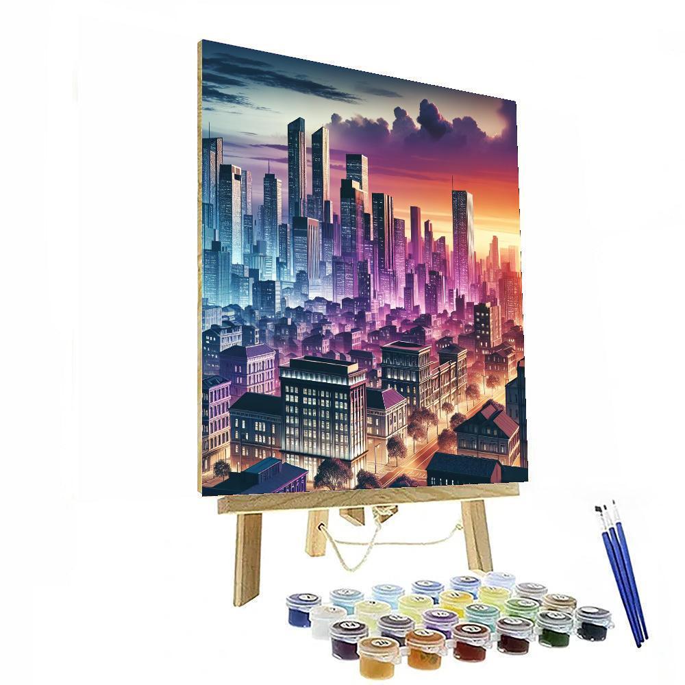 Chic Urban Sunset Painting Number Kit