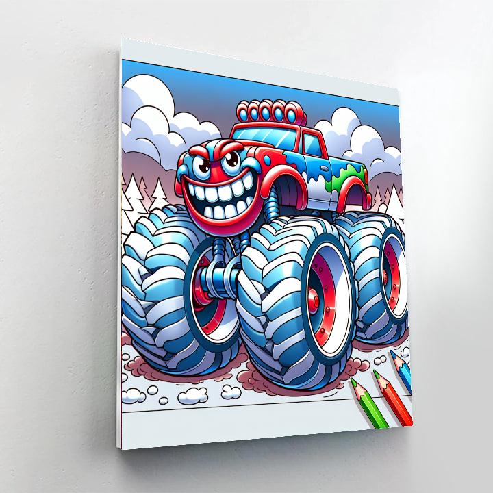 Silly Monster Truck Number Painting