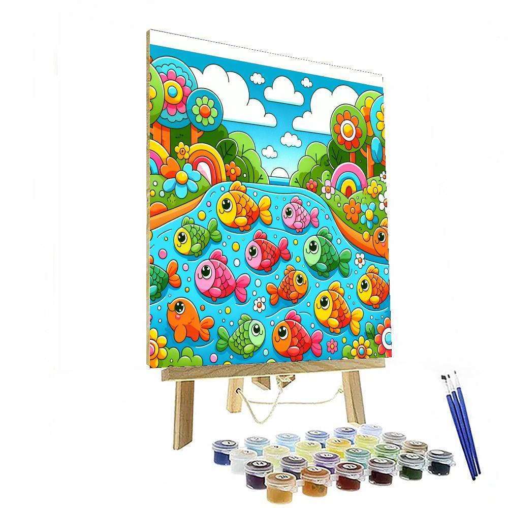 Rainbow River Adventure Painting Number Kit
