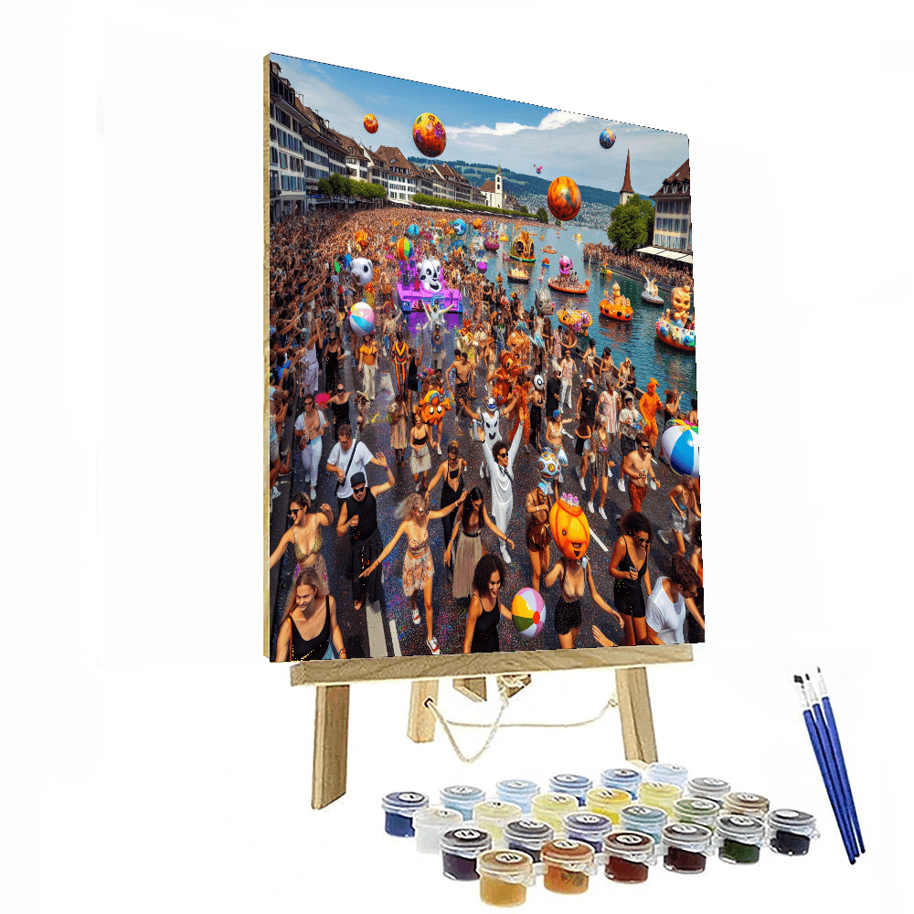 Zürich Street Parade - Zürich, Switzerland - DIY Painting By Numbers Kit - Artistry Rack