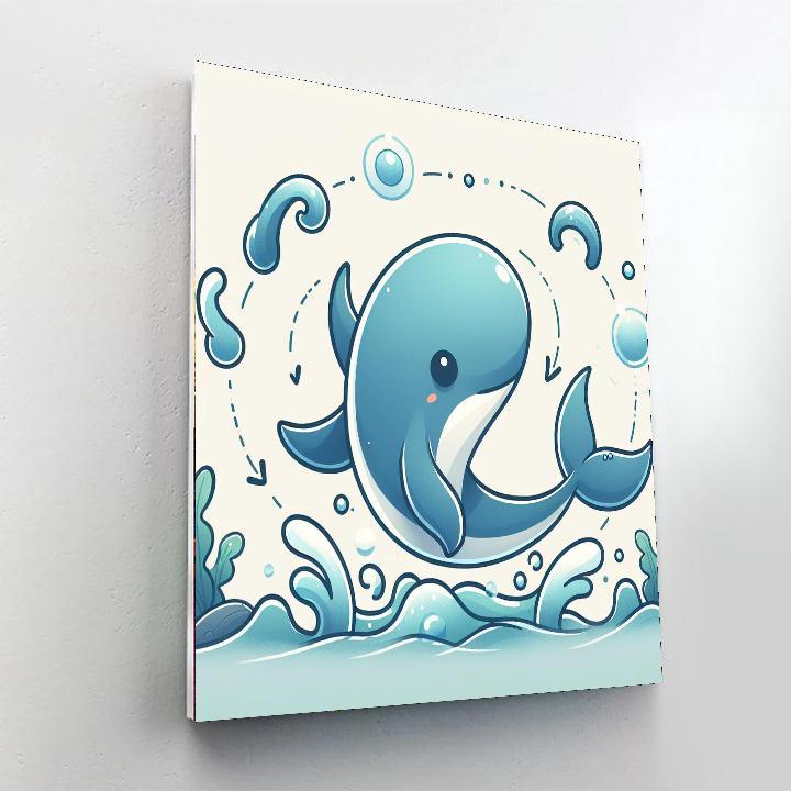 Whimsical Whale's Water Dance Paint By Numbers
