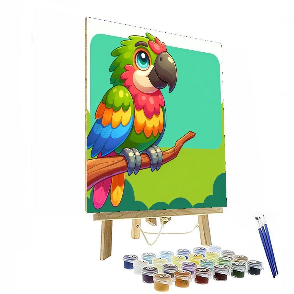 Sunny Jungle Parrot Painting By Numbers Kit