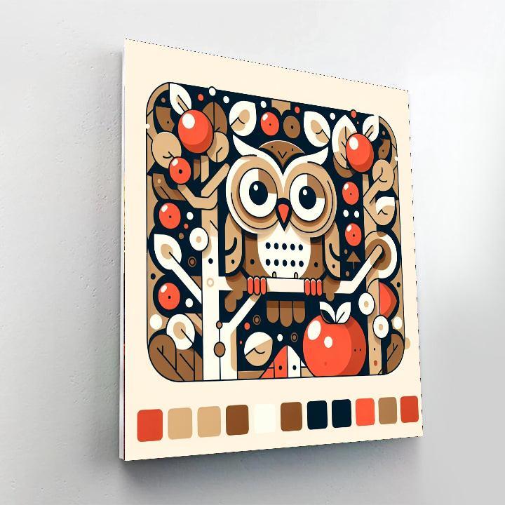 Orchard Owls Paint By Numbers Art