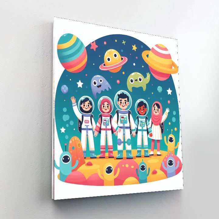 Galactic Friendship Voyage Paint By Numbers Art