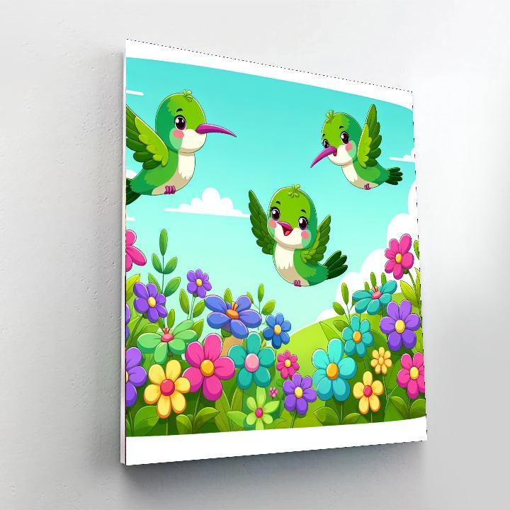 Happy Hummingbirds Paint By Number