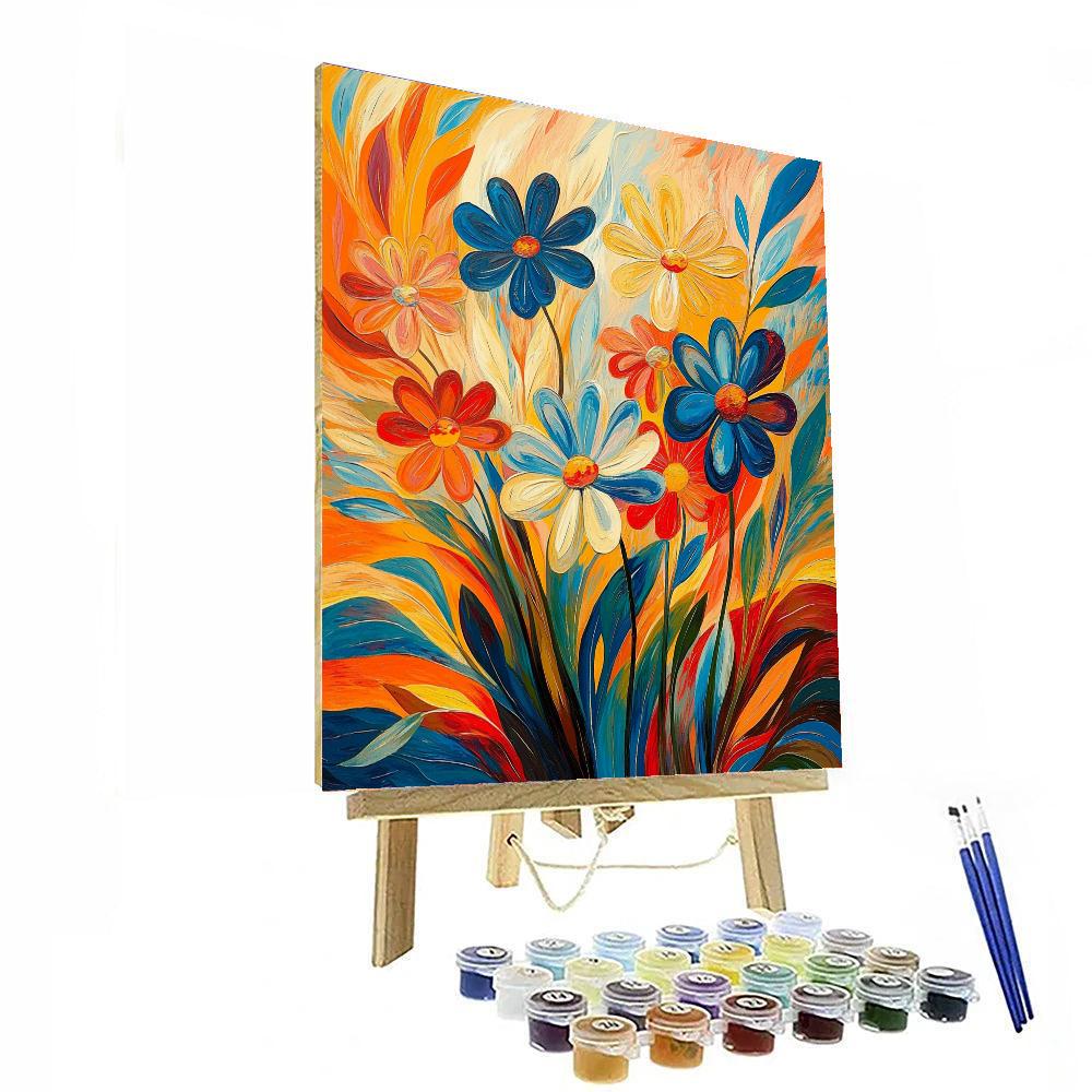 Wassily Kandinsky Inspired Cosmic Floral Burst  Paint By Number