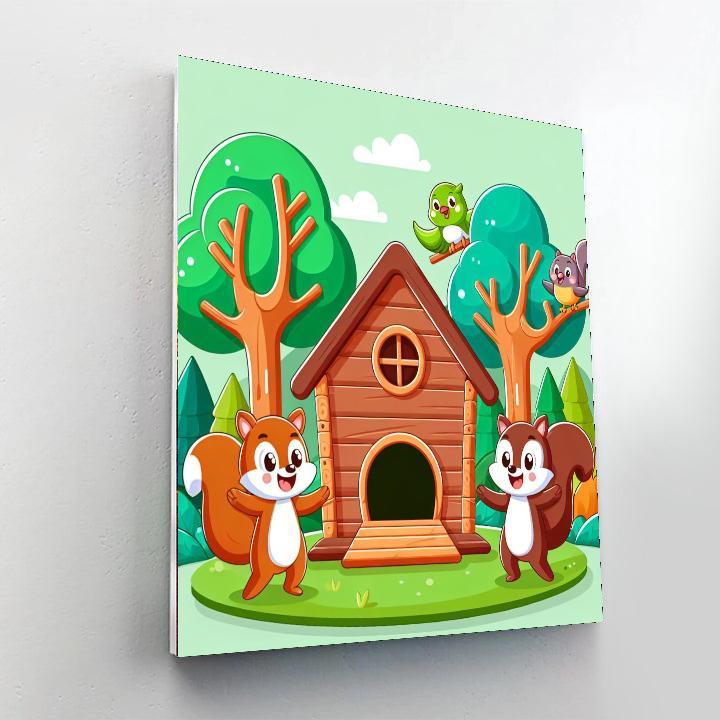Jolly Treehouse Friends DIY Paint By Numbers