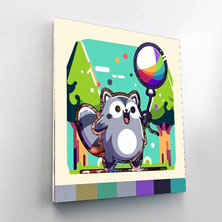Energetic Raccoon Painting By Numbers Kit