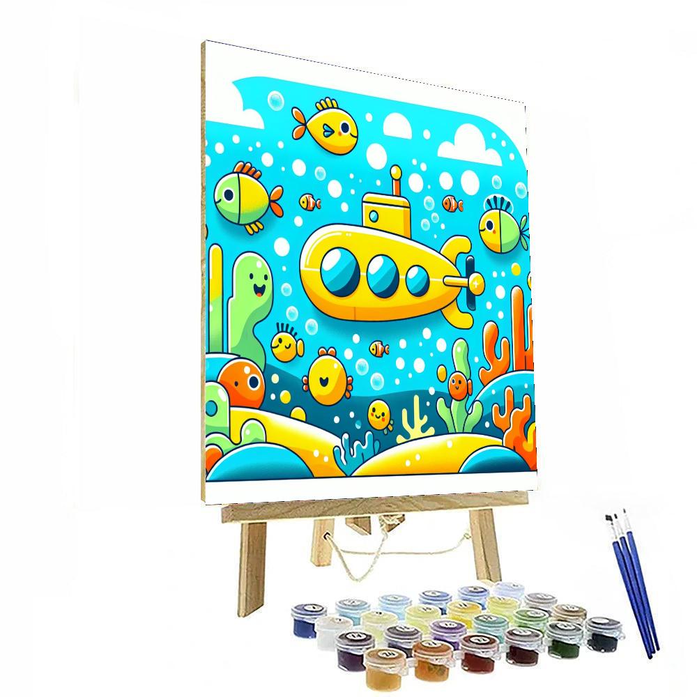 Underwater Submarine Safari Number Painting