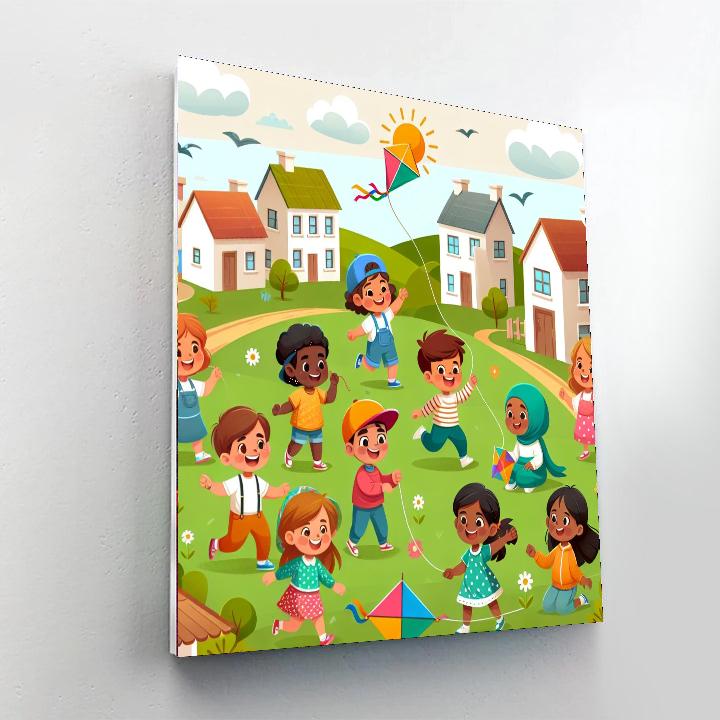 The Cheerful Village Painting Number Kit