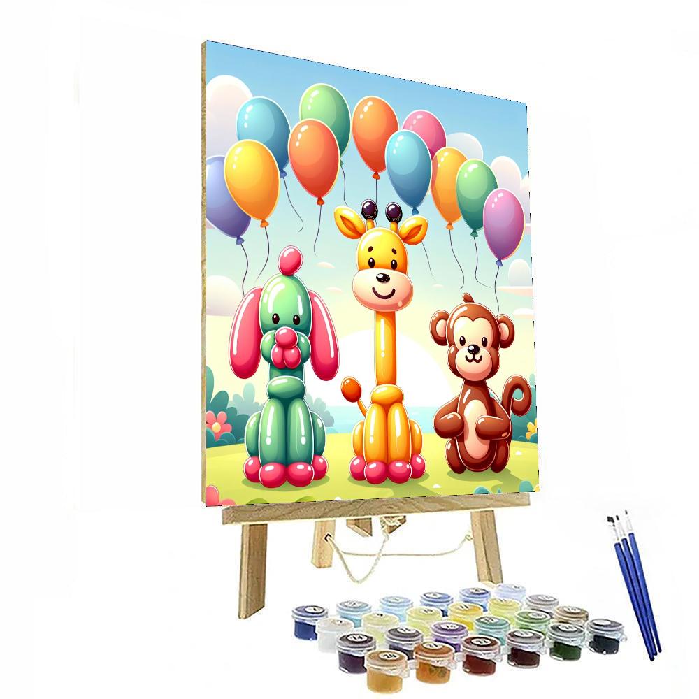 Happy Balloon Animals Painting Number Kit