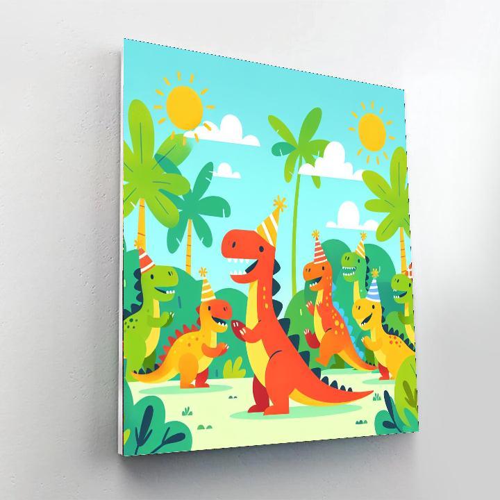 Funky Dinosaur Party Paint By Numbers Kits