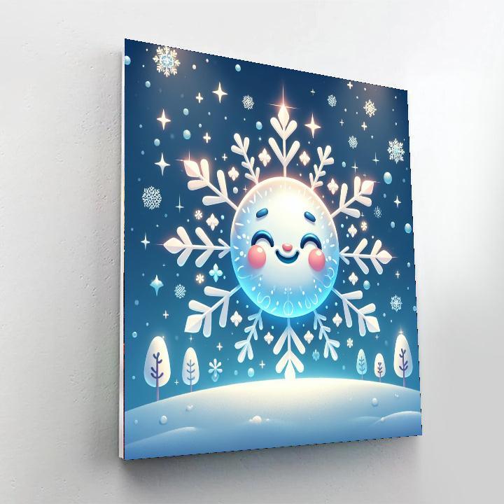 Happy Snowflake Paint By Numbers Art