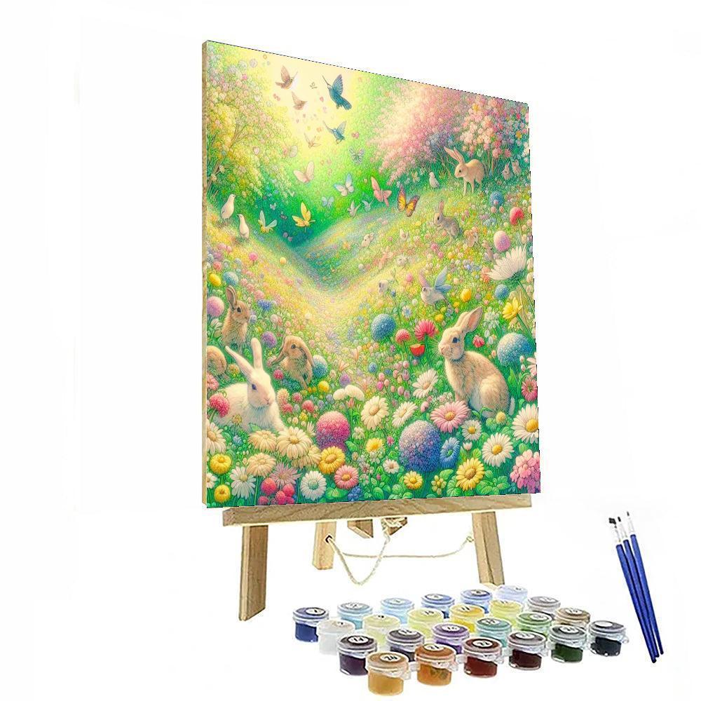 Springtime Meadow Frolic Painting Number Kit