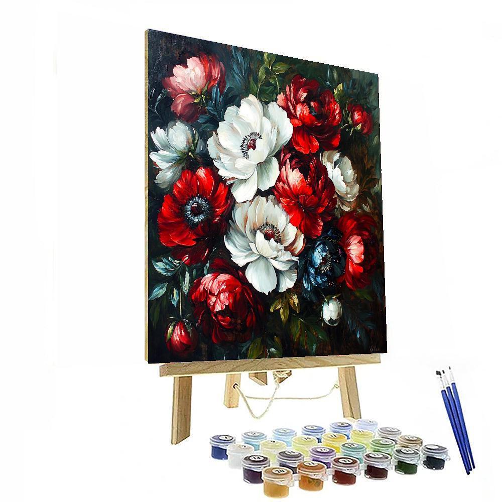 Rembrandt Inspired Baroque Flower Symphony  DIY Paint By Numbers