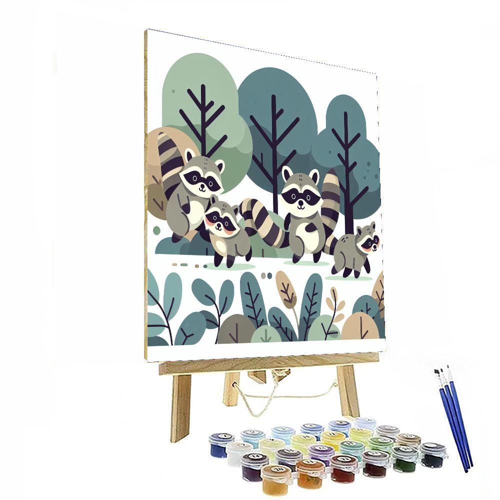 Rambunctious Raccoons Numbered Painting Kits