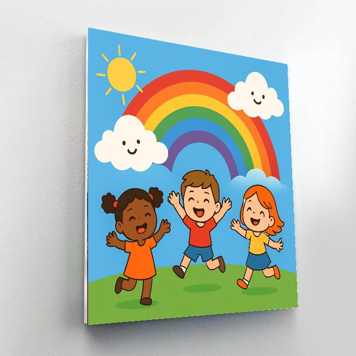 Brightly Colored Rainbows Numbered Painting Kits
