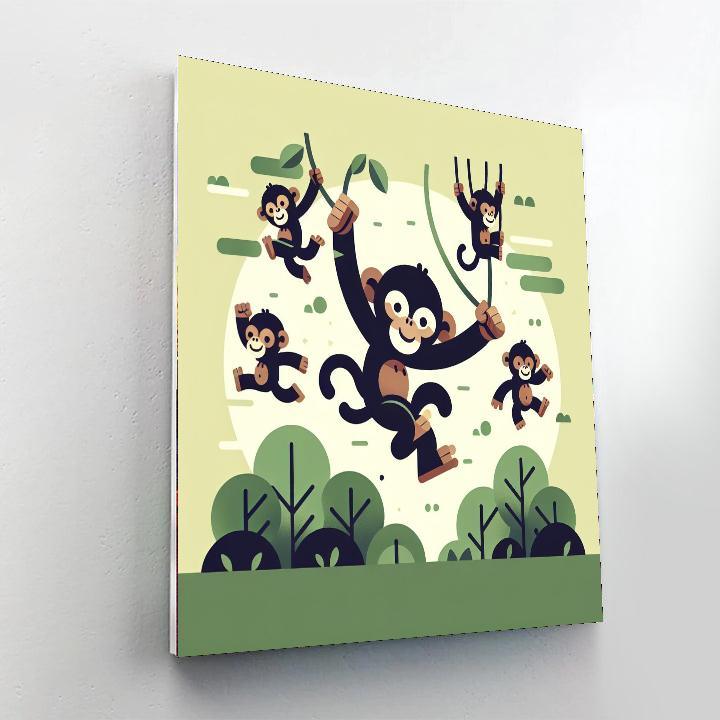 Chirpy Chimpanzee Capers Number Painting
