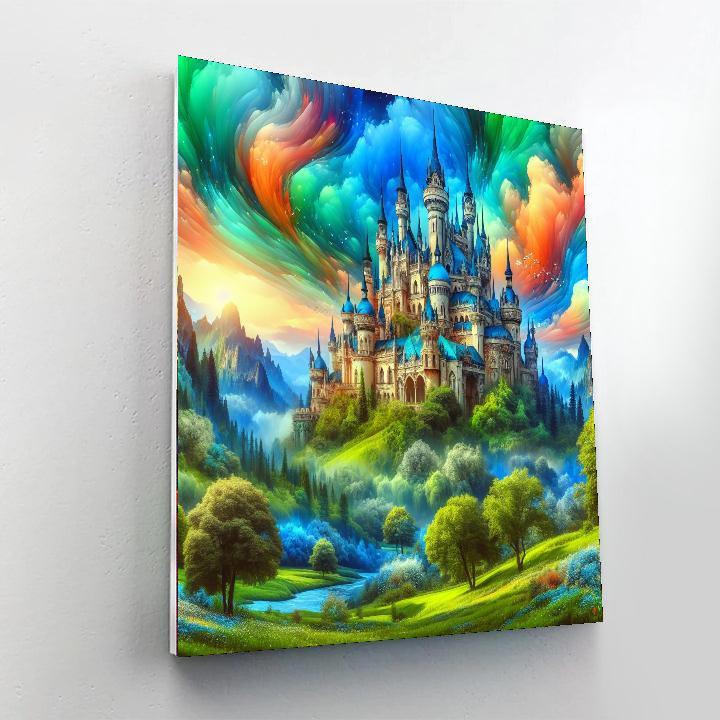 Fairytale Castle On A Hill DIY Paint By Numbers