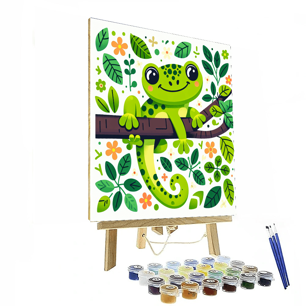 Cheerful Gecko Painting Number Kit