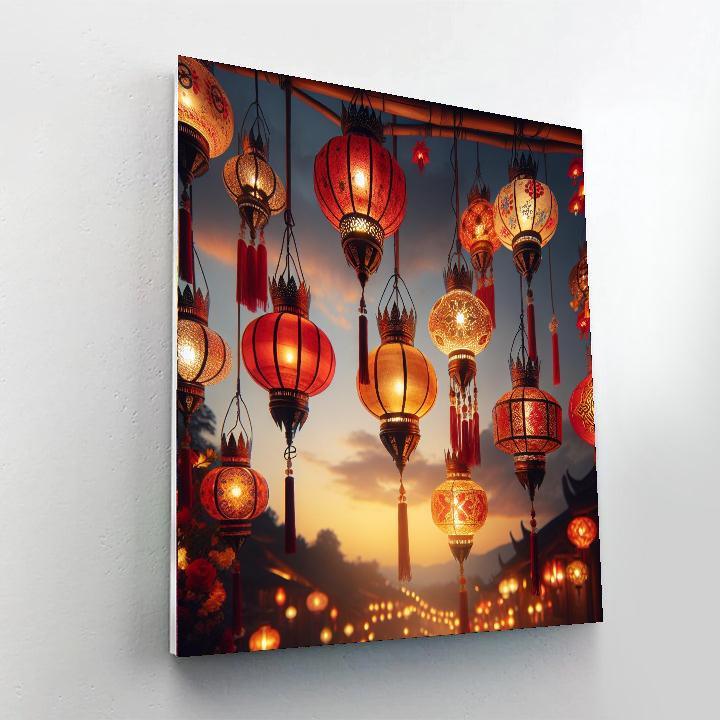 Enlightening Eastern Lanterns Number Painting