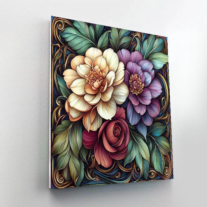 Alphonse Mucha Inspired Dreams In Bloom  Numbered Painting Kits