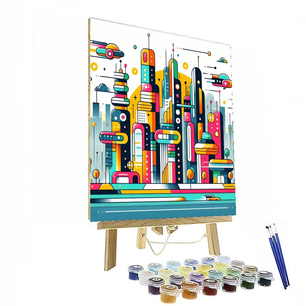 Futuristic Cityscape Wonders Paint By Numbers Kits