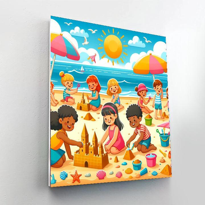 Sunny Beach Day Adventure Paint By Numbers Art