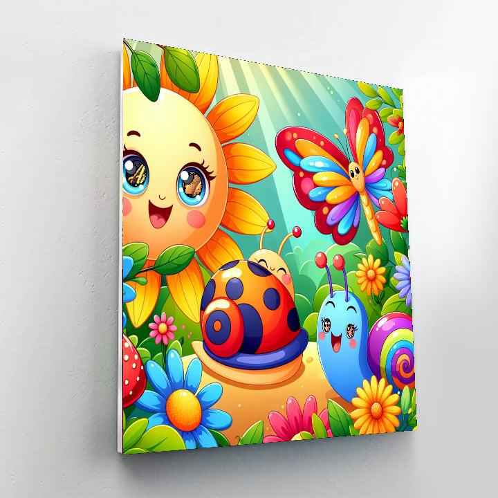 Friendly Garden Creatures Paint By Numbers Art