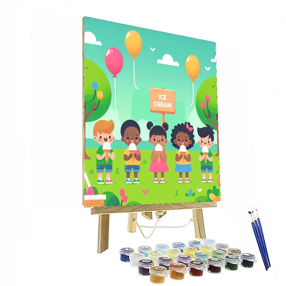 Jolly Ice Cream Fiesta Numbered Painting Kits