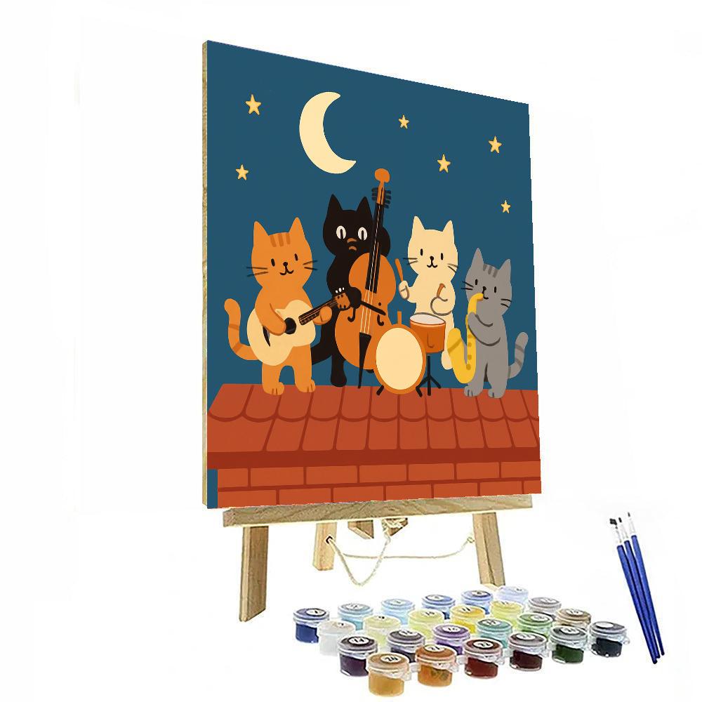 Rooftop Moonlit Serenade DIY Paint By Numbers