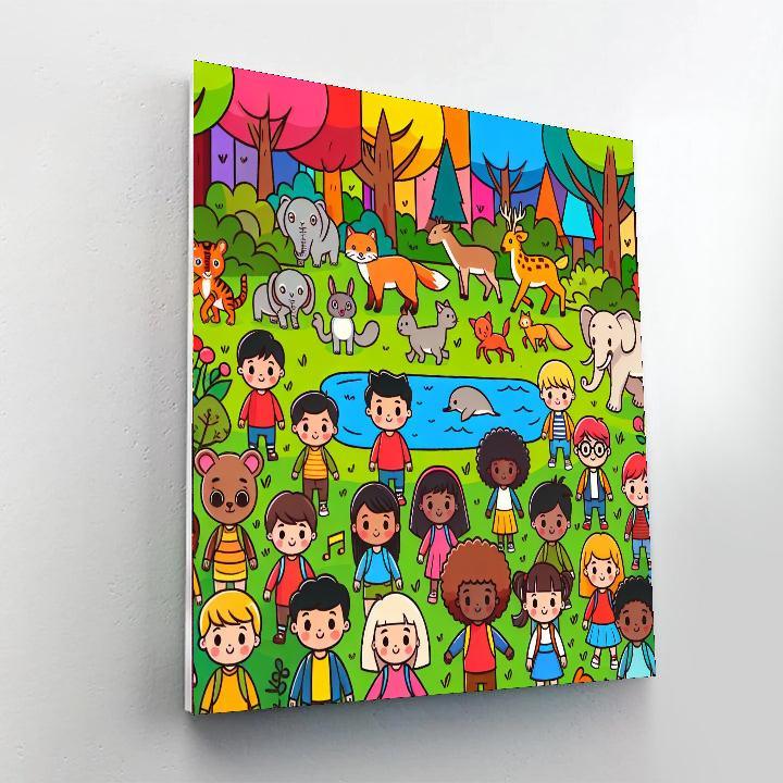 Forest Adventure With Friends Paint By Color