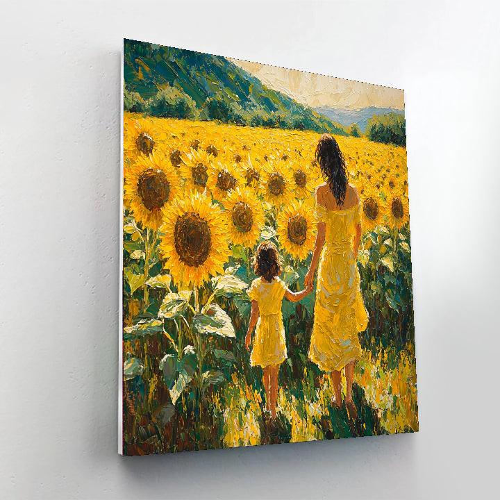 A Mother's Sunflower Garden Paint By Color