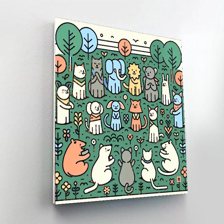 Harmonious Garden Gathering Paint By Numbers Art