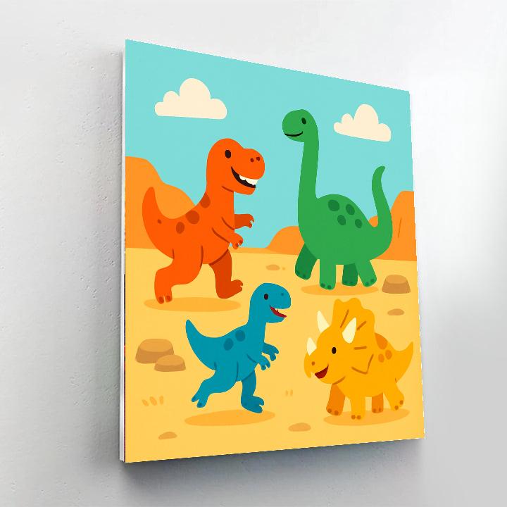 Dinosaur's Playtime DIY Paint By Numbers