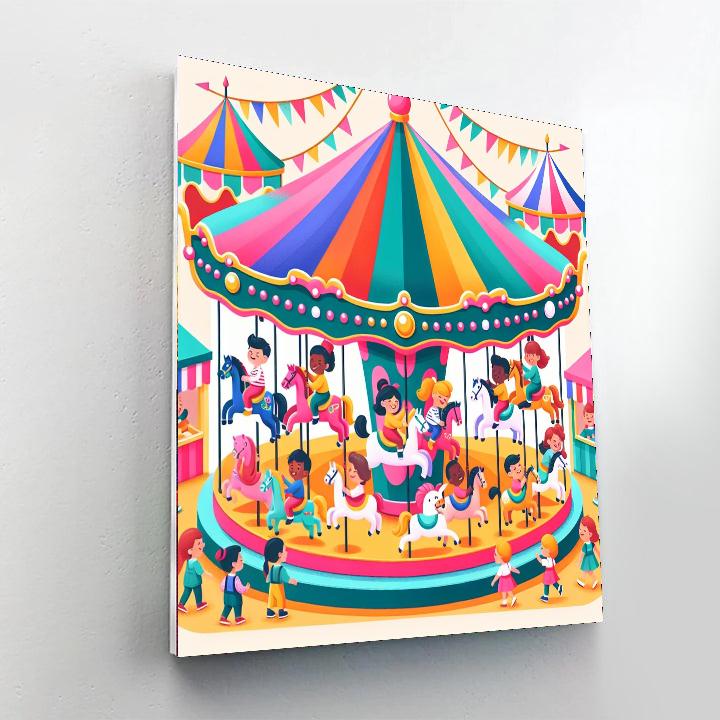 Merry Go Round Fun DIY Paint By Numbers