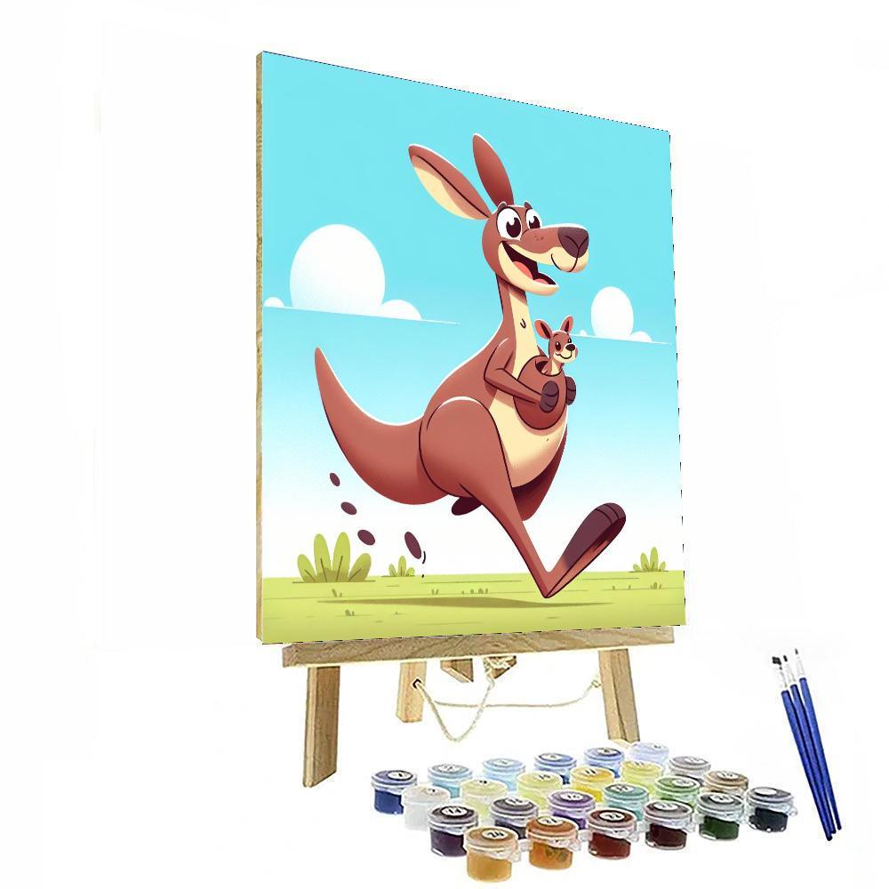 Caring Kangaroo Hopping Paint By Numbers Kits