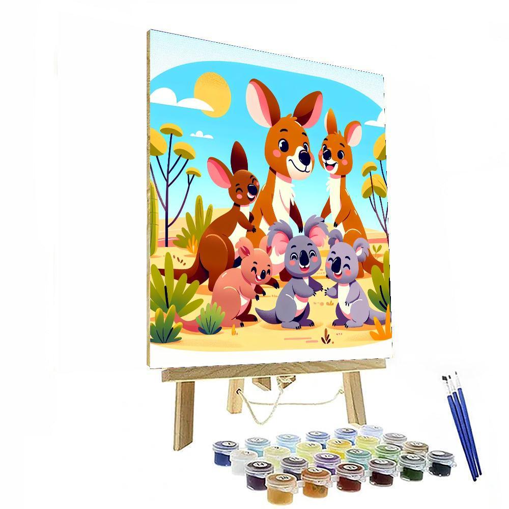 Merry Marsupial Meet-up Painting Number Kit