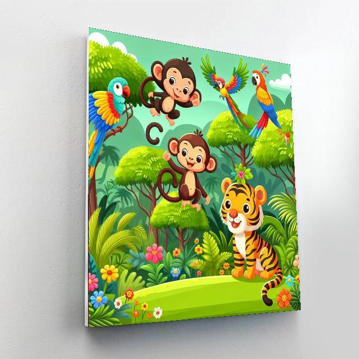 Playtime In The Jungle Paint By Numbers Art