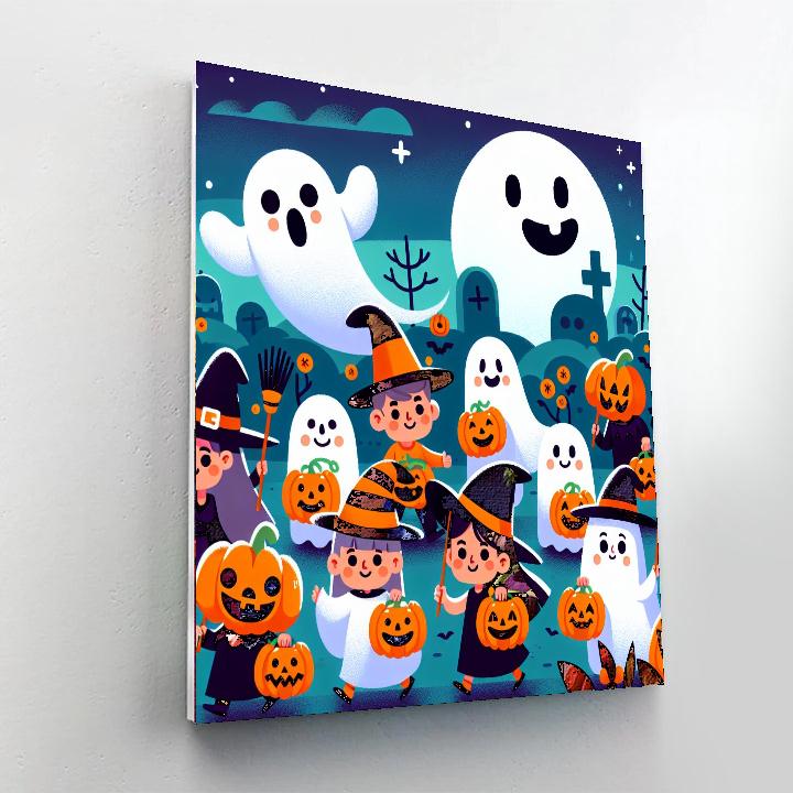 Spooky Halloween Parade Painting Number Kit