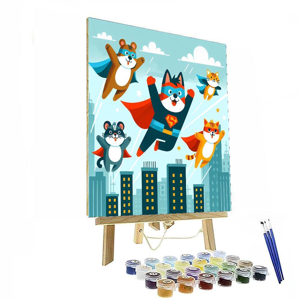 Superhero Pet Squad Paint By Color
