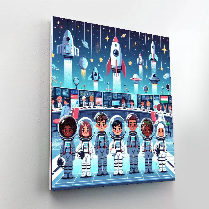 Galaxy Space Academy Number Painting