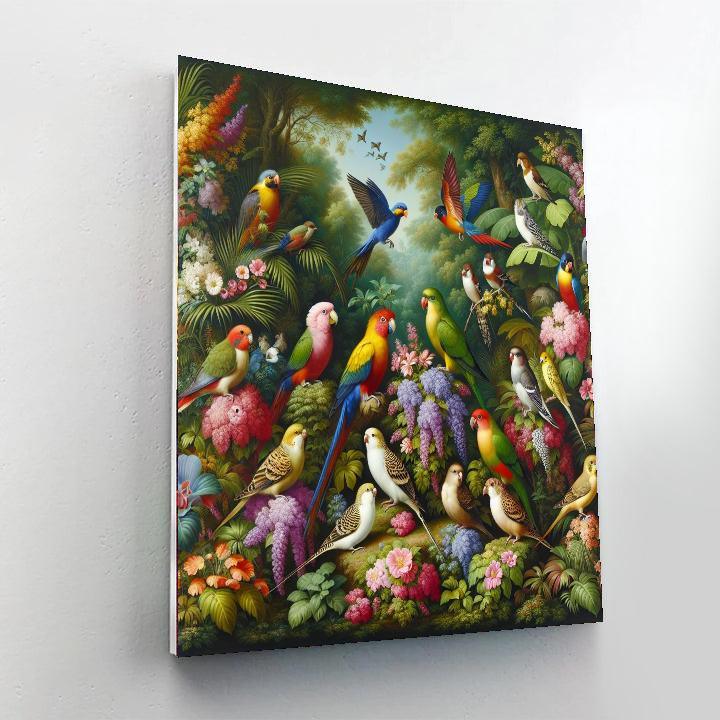 Whimsical Bird Paradise Paint By Numbers Art