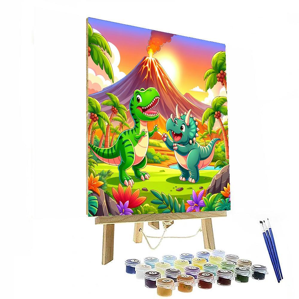 Friendly Dinosaurs Expedition Number Painting