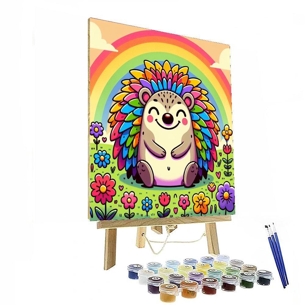 Rainbow Hedgehog Paint By Color