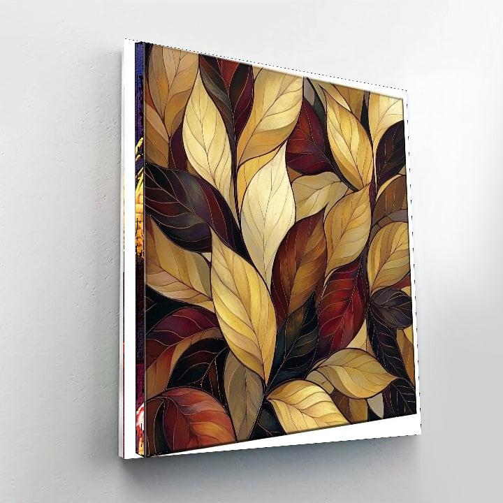 Alphonse Mucha Inspired Whirling Leaves  DIY Paint By Numbers