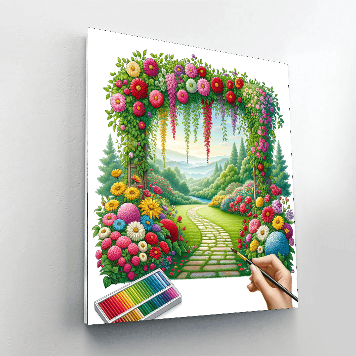 Dreamy Garden Pathway DIY Paint By Numbers
