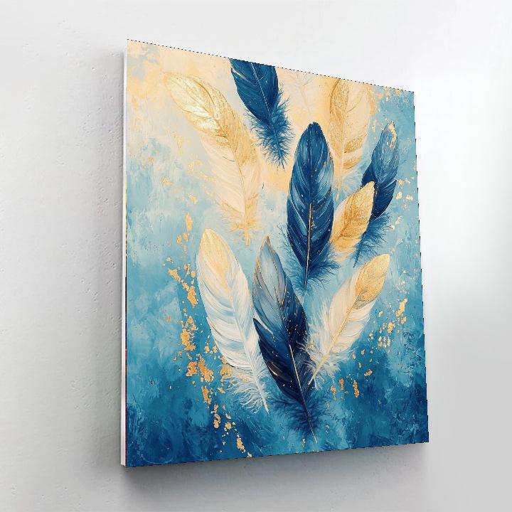 Leonardo Da Vinci Inspired Celestial Feathers  Paint By Numbers Art